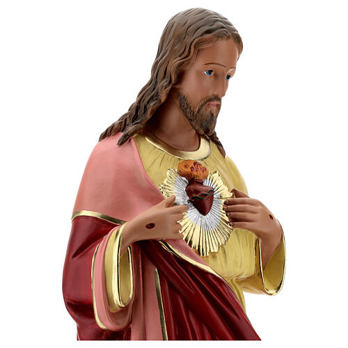 Sagrado Corazón Jesús 60 cm manos en el pecho estatua yeso Barsanti 4