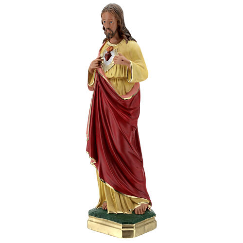 Sacred Heart of Jesus statue, 60 cm hand on chest plaster Barsanti 3