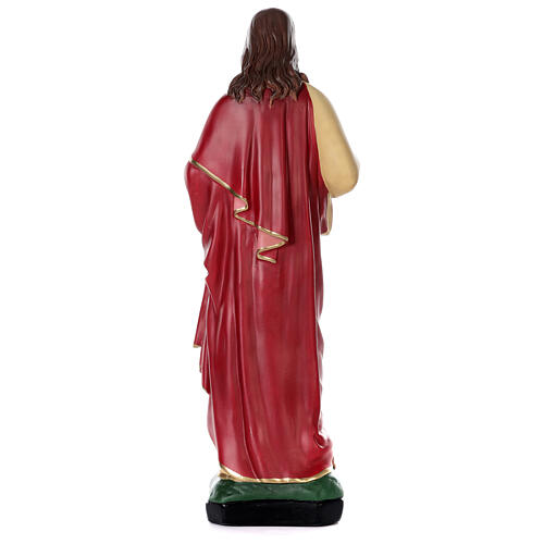 Sacred Heart of Jesus hand-painted plaster statue 32 in Arte Barsanti 5