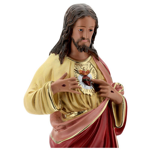 Sagrado Coração de Jesus imagem resina pintada à mão Arte Barsanti 60 cm 2
