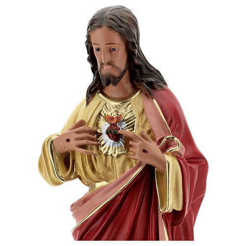 Sagrado Coração de Jesus imagem resina pintada à mão Arte Barsanti 60 cm 4