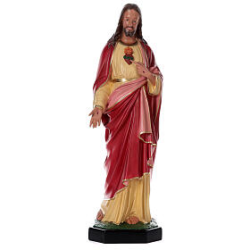 Statue Sacré-Coeur Jésus résine 80 cm peinte main Arte Barsanti