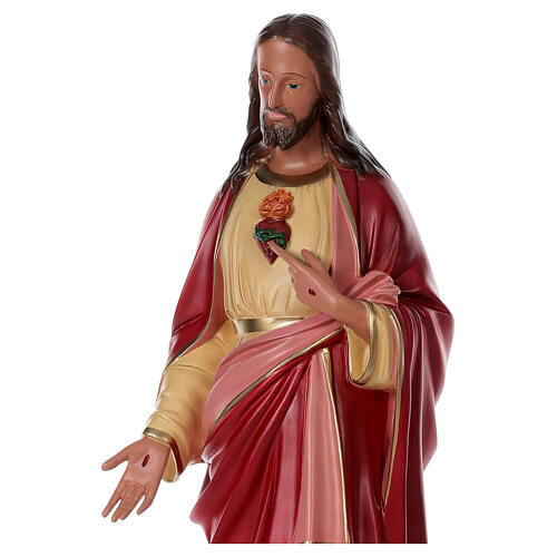 Statue Sacré-Coeur Jésus résine 80 cm peinte main Arte Barsanti 2