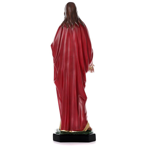 Imagem Sagrado Coração de Jesus 80 cm manto vermelho resina pintada à mão Arte Barsanti 5