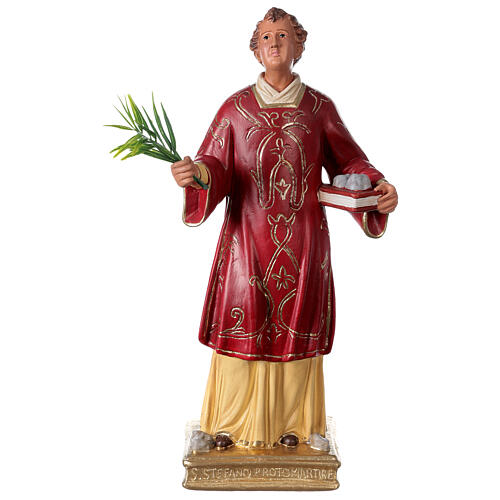 Statue Heiliger Stephanus aus Gips, 40 cm, von Arte Barsanti 1