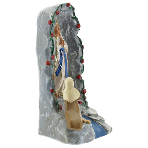 Statue aus Gips Unserer Lieben Frau von Lourdes Grotte handbemalt von Arte Barsanti, 20 cm 4