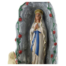 Gruta de Lourdes imagem gesso 20 cm pintada à mão Barsanti