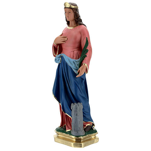Sainte Barbe statue plâtre 60 cm peinte main Barsanti 3