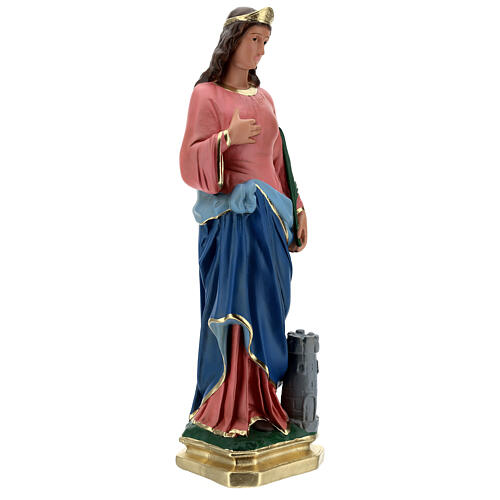 Sainte Barbe statue plâtre 60 cm peinte main Barsanti 4