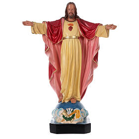 Statue Sacré-Coeur Jésus 80 cm résine peinte main Arte Barsanti