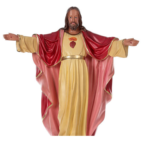 Statue Sacré-Coeur Jésus 80 cm résine peinte main Arte Barsanti 2