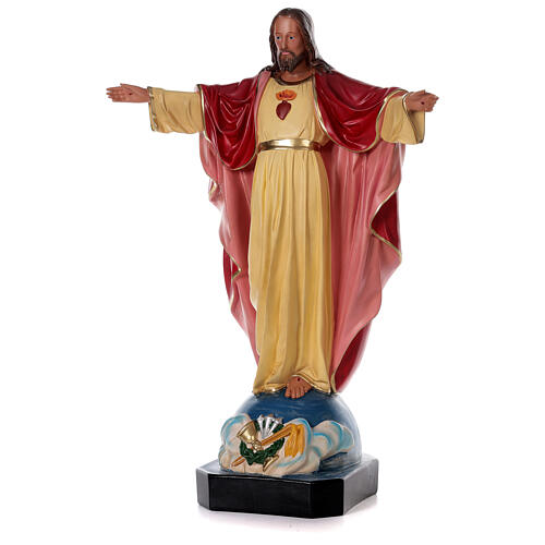 Statua Sacro Cuore Gesù 80 cm resina dipinta a mano Arte Barsanti 3