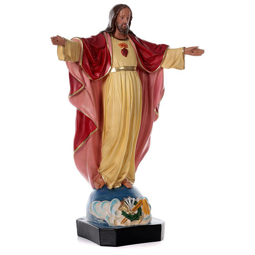 Statua Sacro Cuore Gesù 80 cm resina dipinta a mano Arte Barsanti 5
