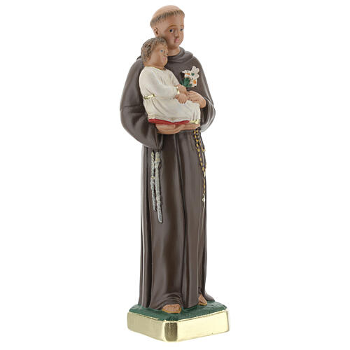 St Anthony statue with Child, 25 cm hand painted plaster Arte Barsanti 4