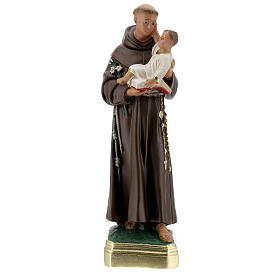 St Anthony of Padua statue with Child, 40 cm hand painted plaster Barsanti