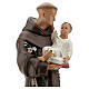 St Anthony of Padua statue with Child, 40 cm hand painted plaster Barsanti s4