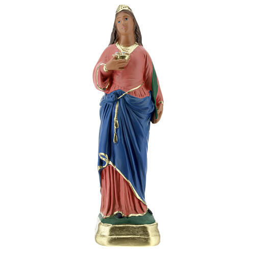 Statue aus Gips Heilige Lucia handbemalt von Arte Barsanti, 30 cm 1