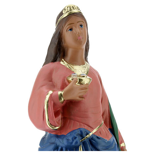Statue aus Gips Heilige Lucia handbemalt von Arte Barsanti, 30 cm 2