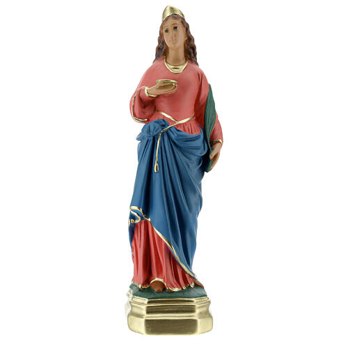 Sainte Lucie statue 40 cm plâtre peint main Arte Barsanti 1