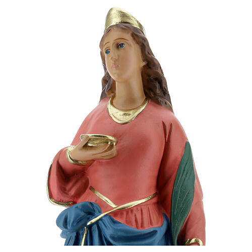 Sainte Lucie statue 40 cm plâtre peint main Arte Barsanti 2