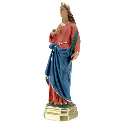 Sainte Lucie statue 40 cm plâtre peint main Arte Barsanti 3