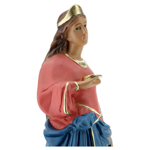 Sainte Lucie statue 40 cm plâtre peint main Arte Barsanti 4