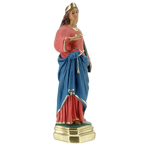 Sainte Lucie statue 40 cm plâtre peint main Arte Barsanti 5