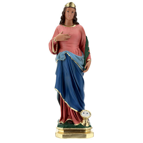 Statue Sainte Lucie 60 cm plâtre peint main Arte Barsanti 1