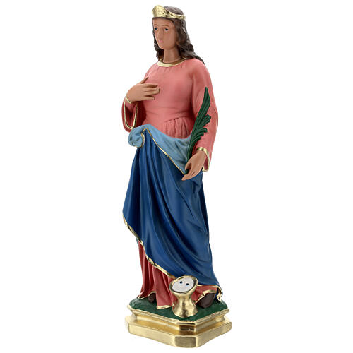 Statue Sainte Lucie 60 cm plâtre peint main Arte Barsanti 3