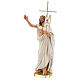 Jésus Ressuscité croix drapeau statue plâtre 40 cm Arte Barsanti s3