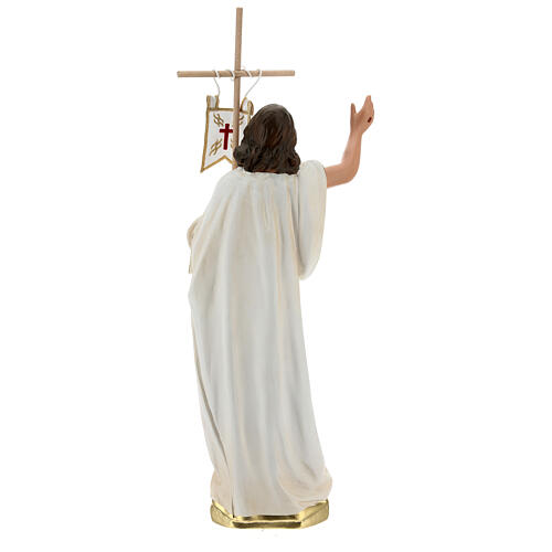 Jesus Cristo Ressuscitado com cruz e estandarte imagem gesso Arte Barsanti 40 cm 5