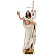 Jesus Cristo Ressuscitado com cruz e estandarte imagem gesso Arte Barsanti 40 cm s1