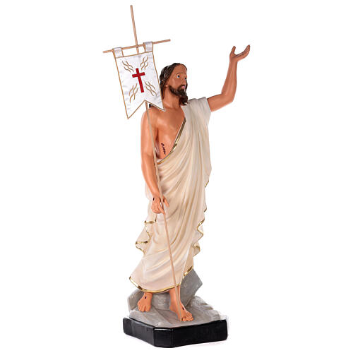Cristo Ressuscitado imagem gesso 80 cm pintada à mão Arte Barsanti 4