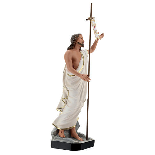 Estatua Jesús Resucitado cruz bandera 40 cm resina pintada Arte Barsanti 5