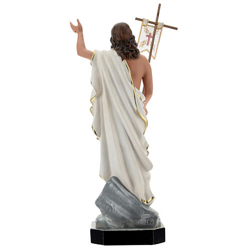 Estatua Jesús Resucitado cruz bandera 40 cm resina pintada Arte Barsanti 6