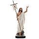 Estatua Jesús Resucitado cruz bandera 40 cm resina pintada Arte Barsanti s1