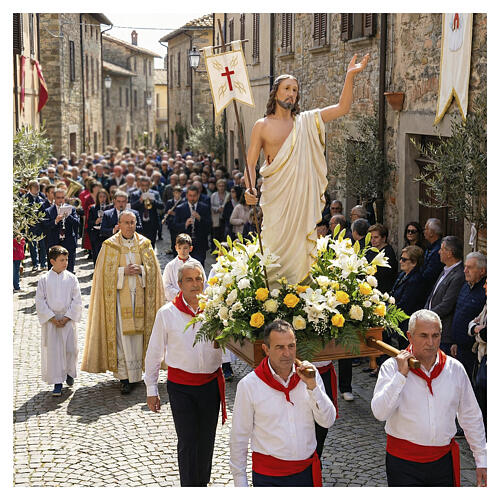 Statue aus Harz Auferstehung Jesu Christi handbemalt Arte Barsanti, 65 cm 4