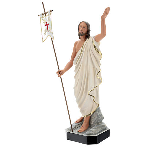 Jesus Cristo Ressuscitado imagem resina pintada à mão Arte Barsanti 65 cm 3