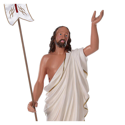 Jesús Resucitado cruz bandera 85 cm estatua resina Arte Barsanti 2