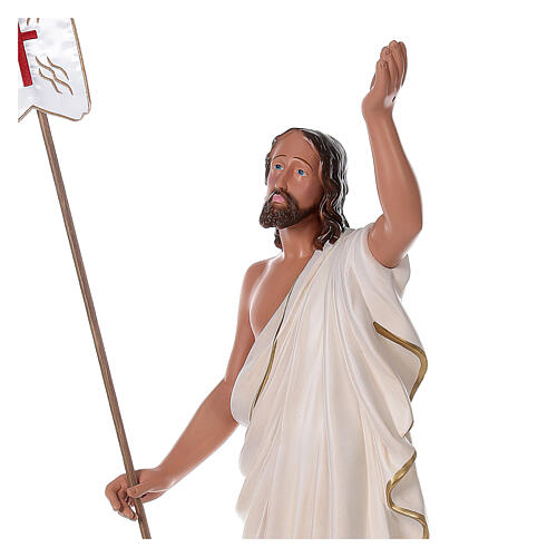 Christ Ressuscité croix drapeau 85 cm statue résine Arte Barsanti 4