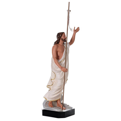 Christ Ressuscité croix drapeau 85 cm statue résine Arte Barsanti 5