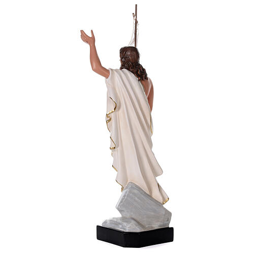 Christ Ressuscité croix drapeau 85 cm statue résine Arte Barsanti 6