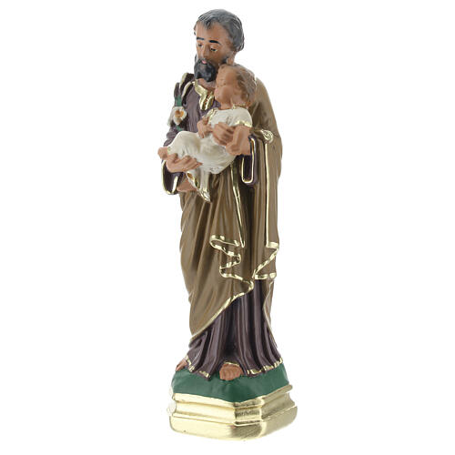 Saint Joseph statue plâtre 15 cm peint main Arte Barsanti 2