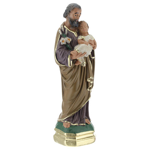 Saint Joseph statue plâtre 15 cm peint main Arte Barsanti 3
