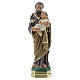 St Joseph with Child Jesus statue, 15 cm hand painted plaster Arte Barsanti s1