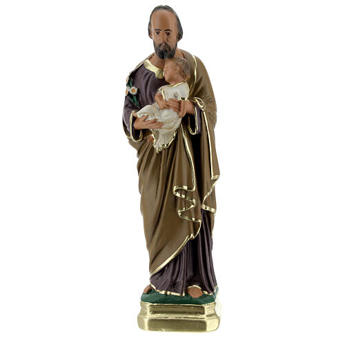 St. Joseph plaster statue 20 cm hand painted Arte Barsanti.  1