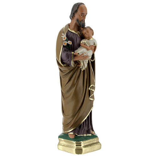 St. Joseph plaster statue 20 cm hand painted Arte Barsanti.  3