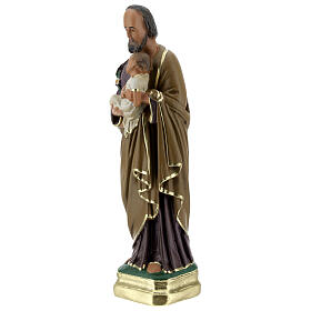 Saint Joseph 20 cm statue plâtre peinte main Arte Barsanti