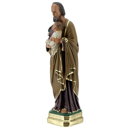 Saint Joseph 20 cm statue plâtre peinte main Arte Barsanti 2