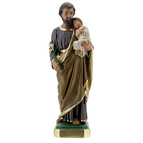 Saint Joseph statue, 30 cm hand painted plaster Arte Barsanti